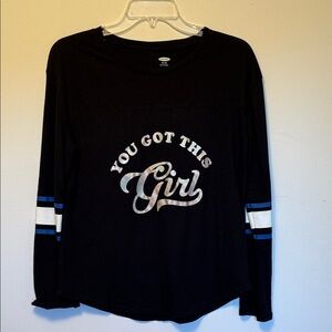 Old Navy Black Long Sleeve 'You Got This Girl' Tee